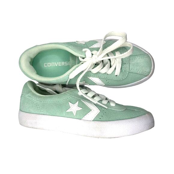 Converse All Star Low Top Mint Green Suede Sneakers Star Patch Size 11 EU 28 - Picture 2 of 7